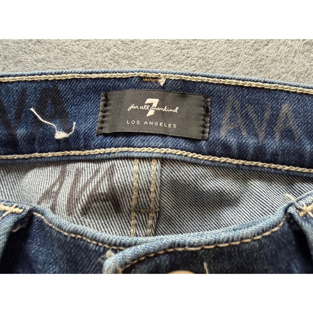 Classic Minimalist Normcore 7 For All Mankind Skinny Jeans 25 Medium Wash Denim - Picture 5 of 14